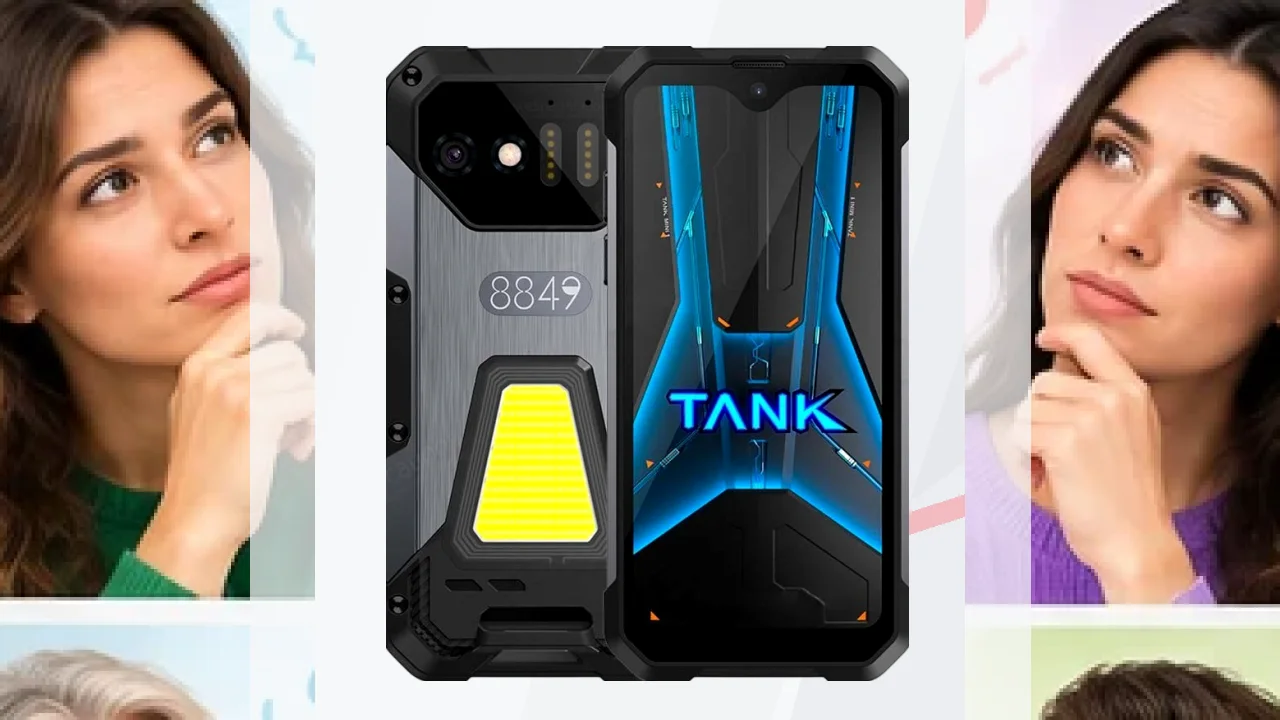8849 Tank Mini teléfono resistente compacto con luz de camping