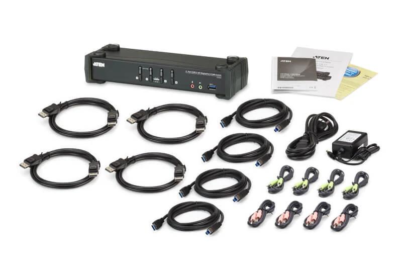 Switch KVM ATEN CS1924 con cables y accesorios