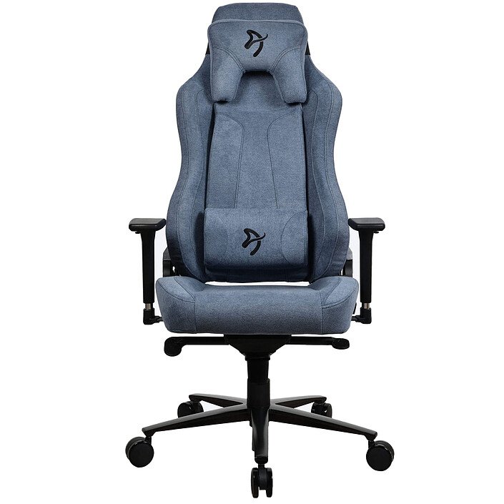 Silla gaming Arozzi Vernazza Soft Fabric azul con soporte lumbar y cervical