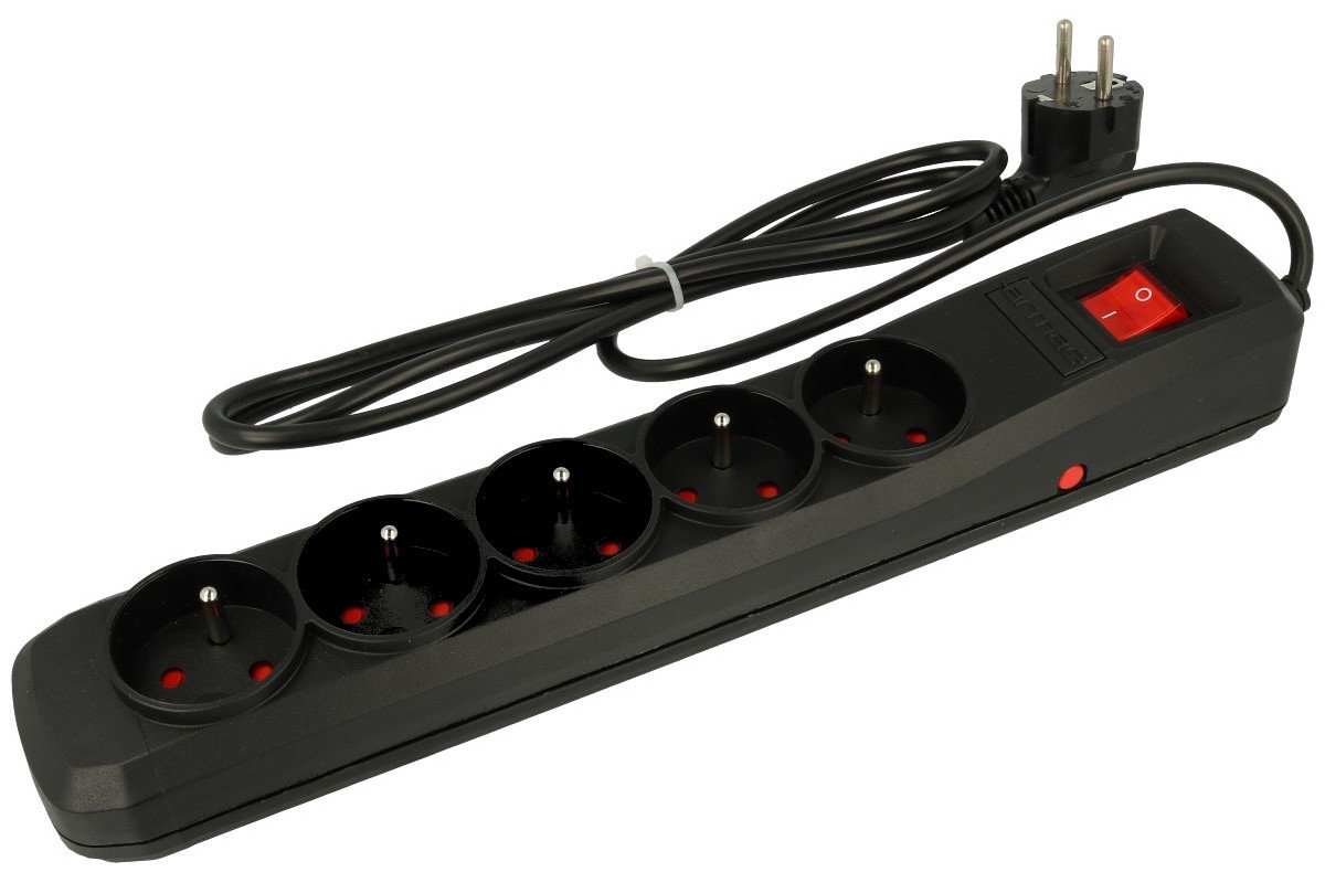 Regleta de alimentación Armac R5 con cinco tomas y protección eléctrica