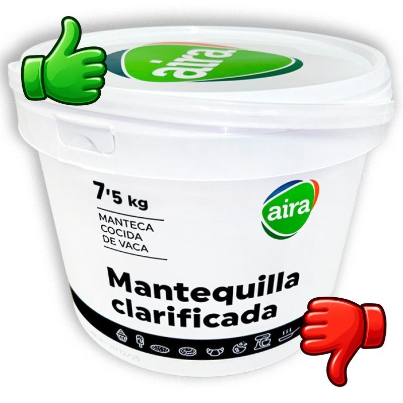 Mantequilla clarificada AIRA en formato profesional de 7,5 kg