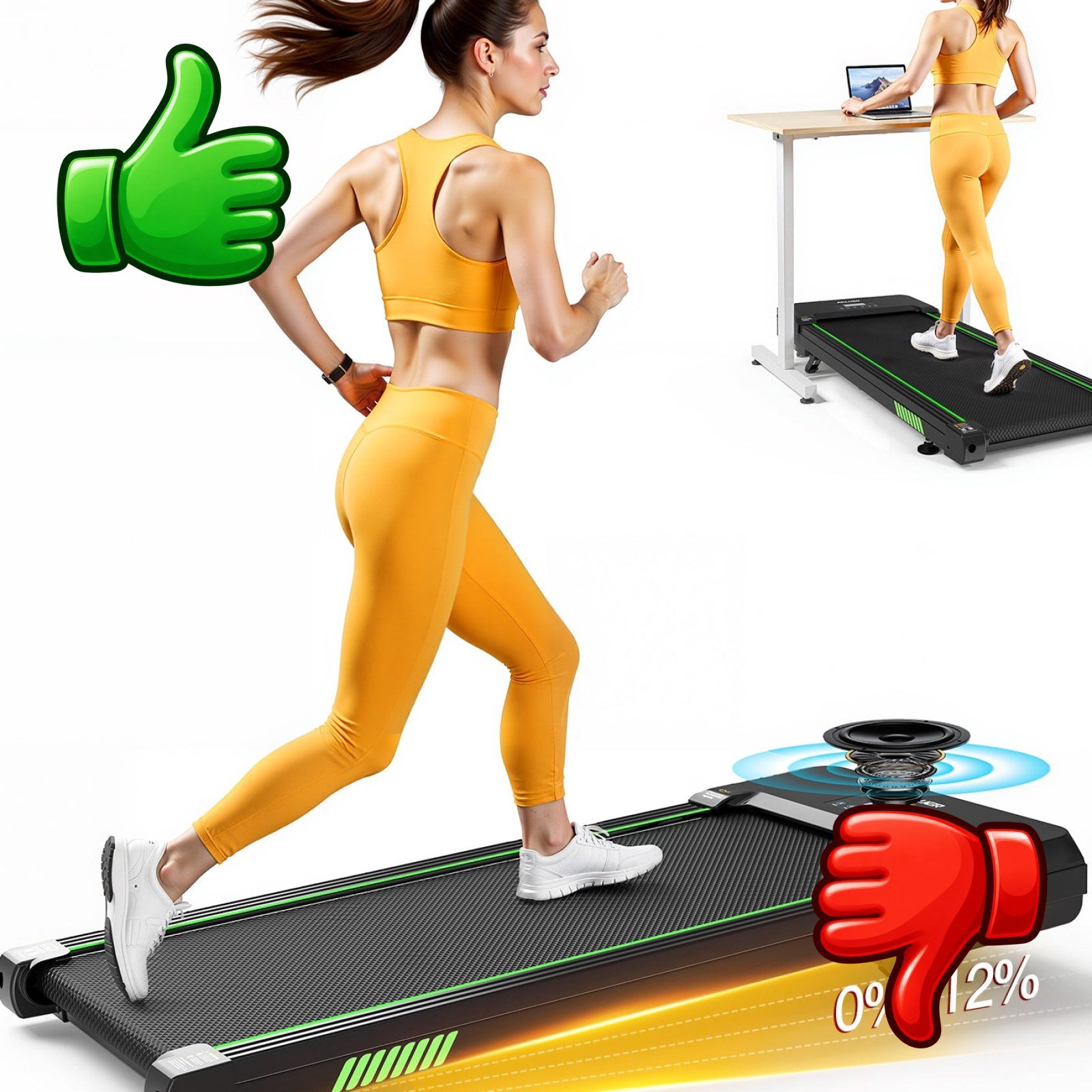 Cinta de correr compacta AKLUER TW140L con inclinación automática