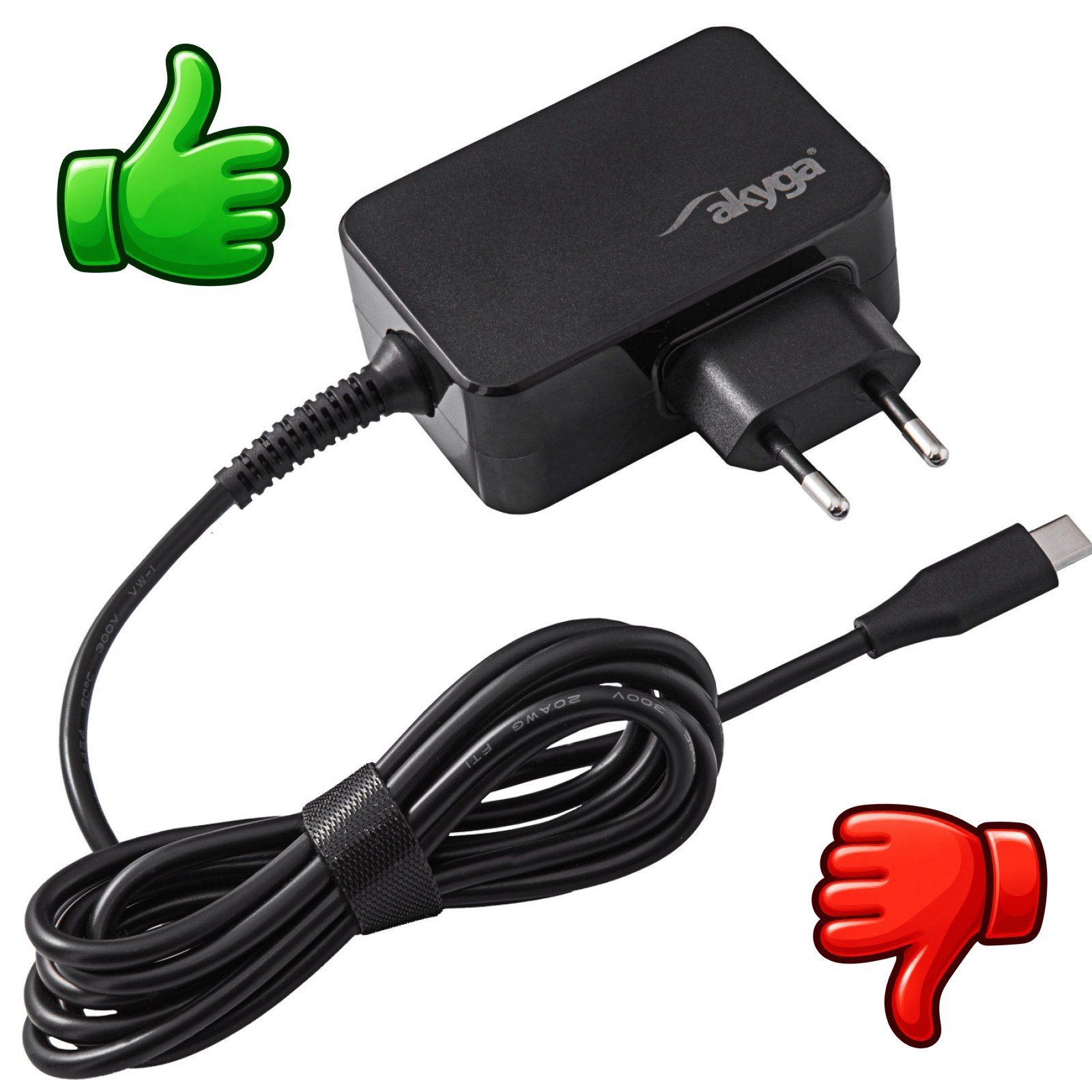 Fuente de alimentación USB-C GaN Akyga AK-ND-81 de 65 W