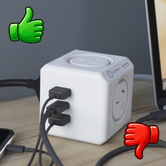 Allocacoc PowerCube Extended USB con tomas de corriente y conexiones USB