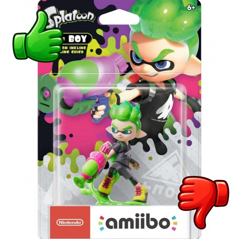 Figura amiibo Inkling Boy verde neón de la colección Splatoon de Nintendo