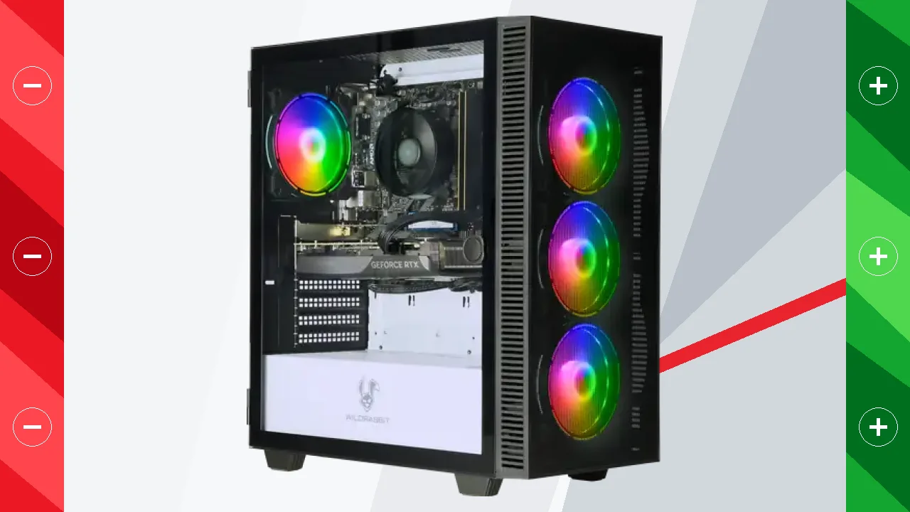 Ordenador gaming ANKERMANN-PC con caja Wildrabbit Aero, tarjeta gráfica GeForce RTX y ventiladores RGB