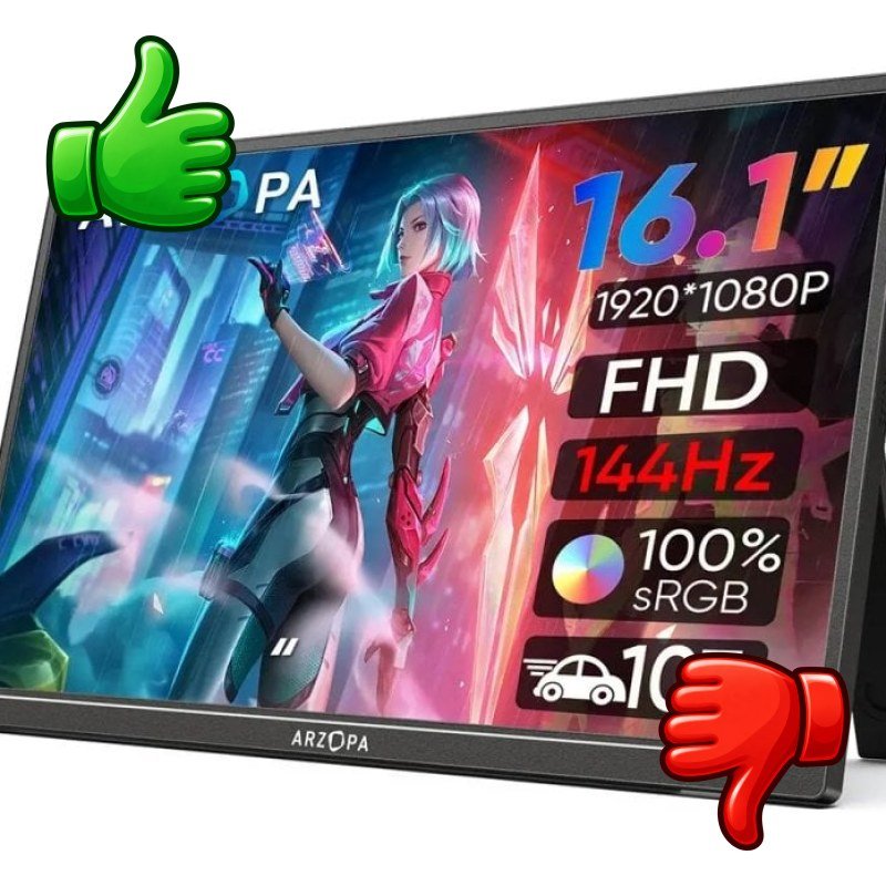 Monitor portátil gaming ARZOPA G1 de 16,1 pulgadas Full HD y 144 Hz