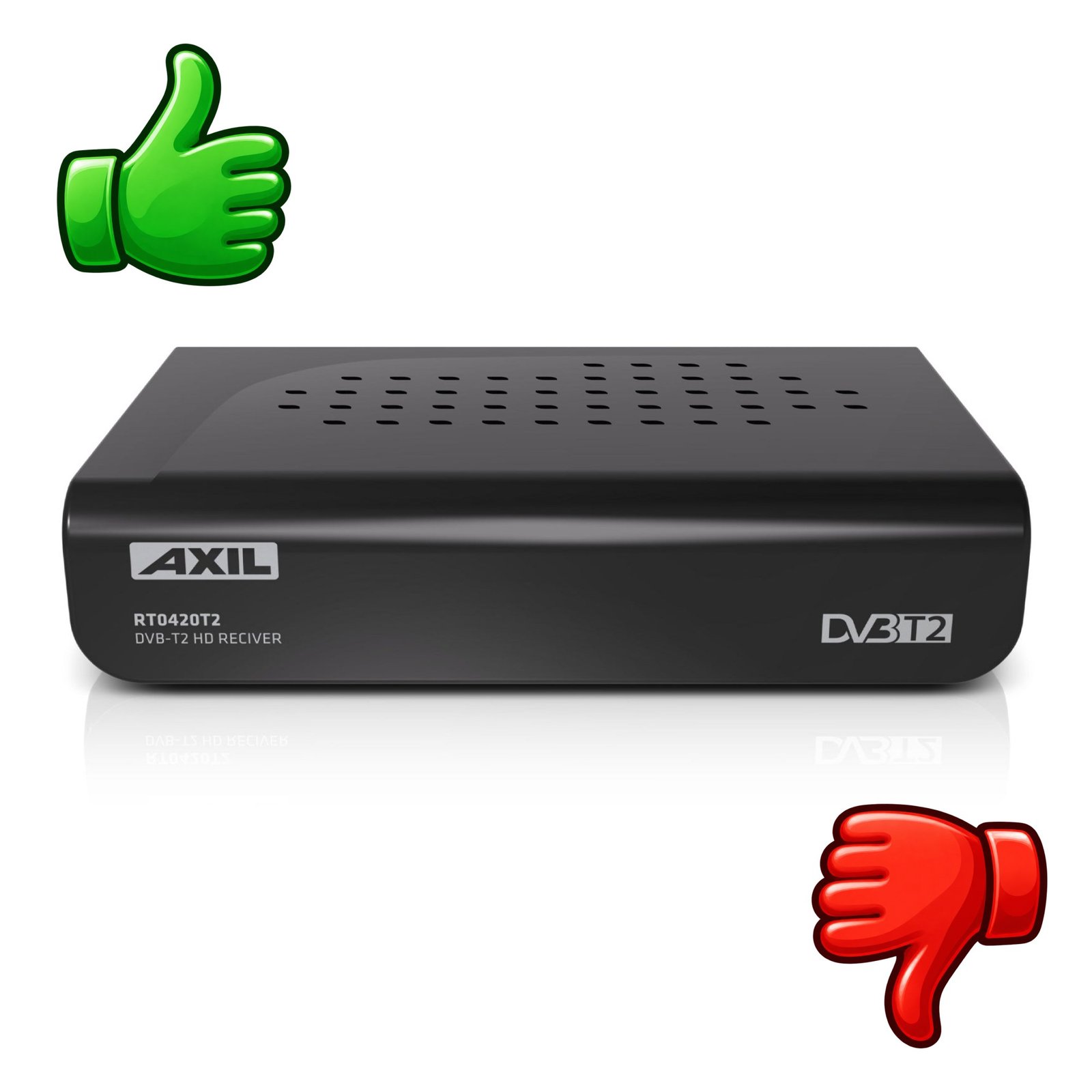 Receptor TDT AXIL RT0420T2 DVB-T2 HD de color negro