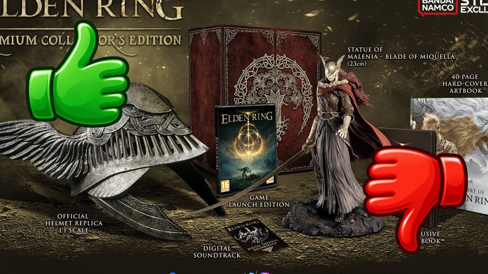 Edición coleccionista de Elden Ring de BANDAI NAMCO con juego, figura de Malenia y accesorios