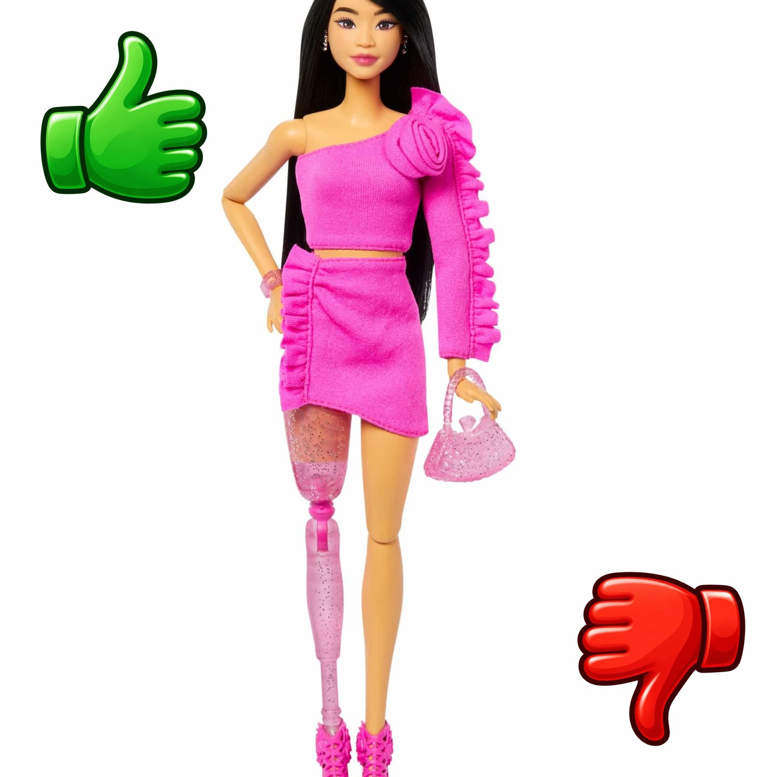 Muñeca Barbie Deluxe Style con conjunto rosa y prótesis de pierna articulada