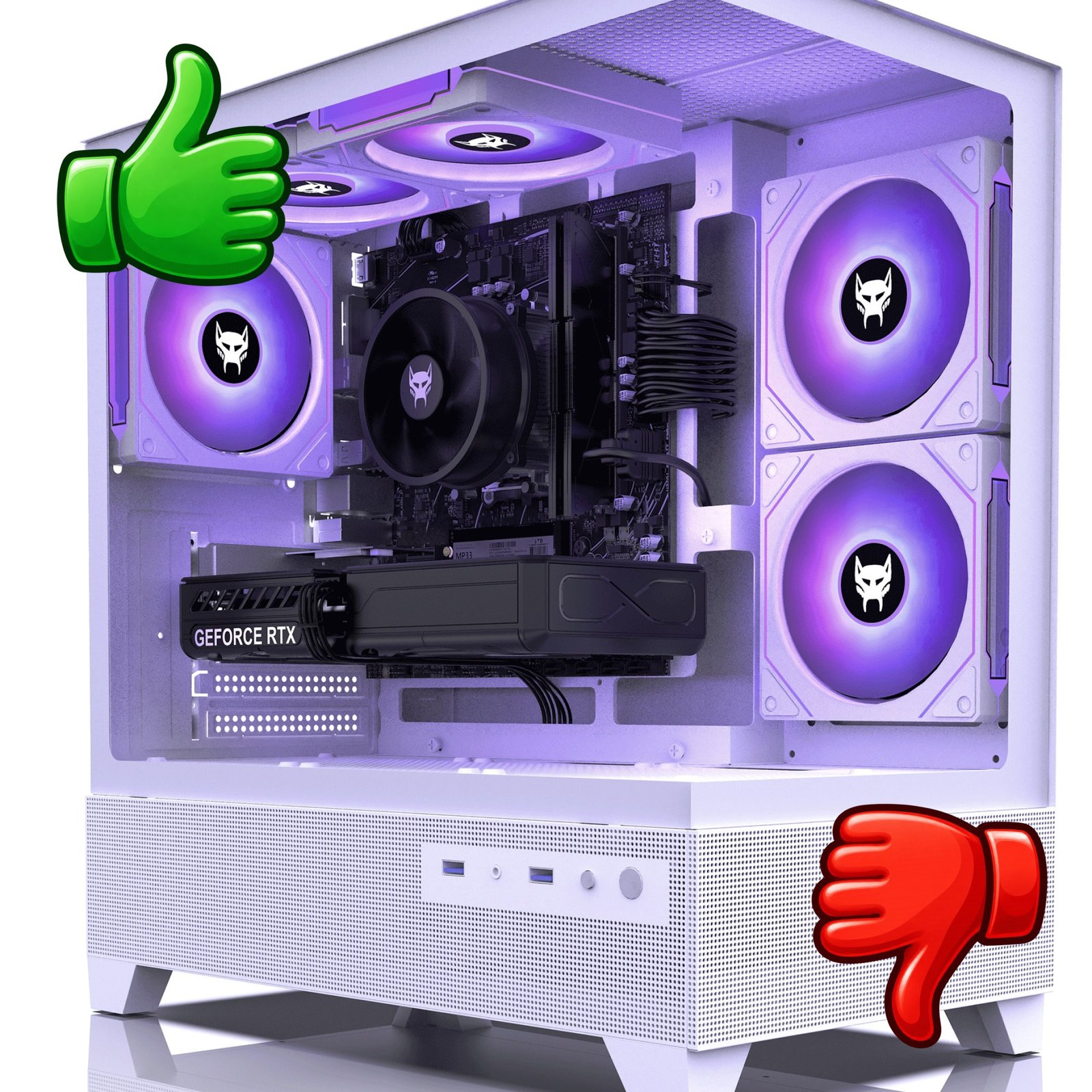 PC gaming BEASTCOM Q5 Pro con iluminación RGB y tarjeta gráfica GeForce RTX