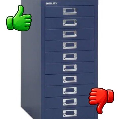 Archivador metálico BISLEY MultiDrawer azul de 10 cajones para documentos y material de oficina