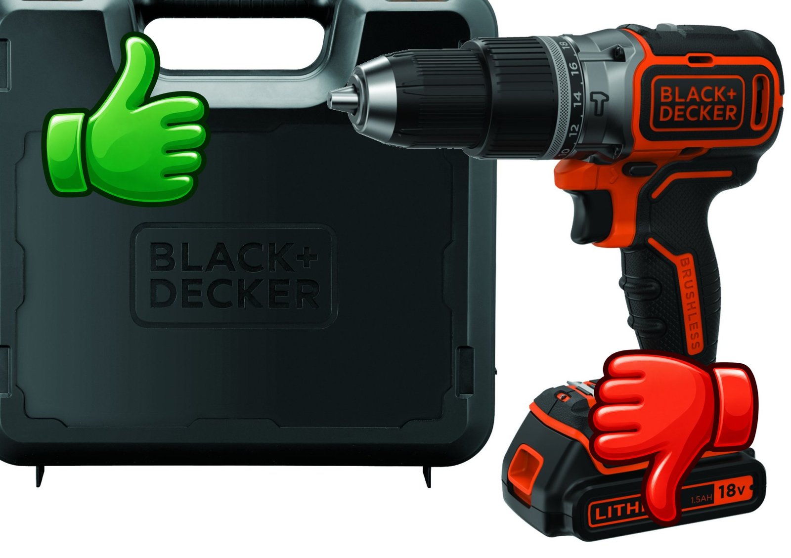 Taladro percutor inalámbrico BLACK & DECKER BL188K 18V con batería de litio