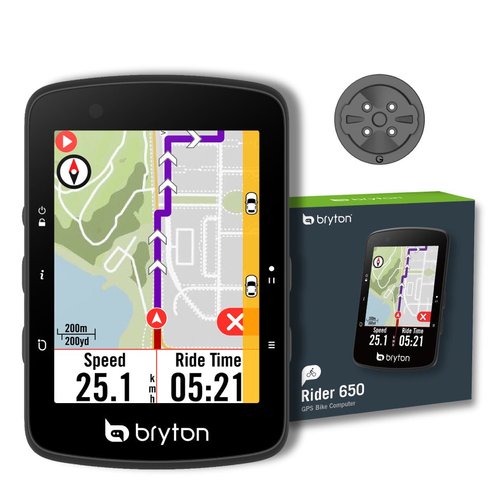 Ciclocomputador GPS Bryton Rider 650 con pantalla de navegación