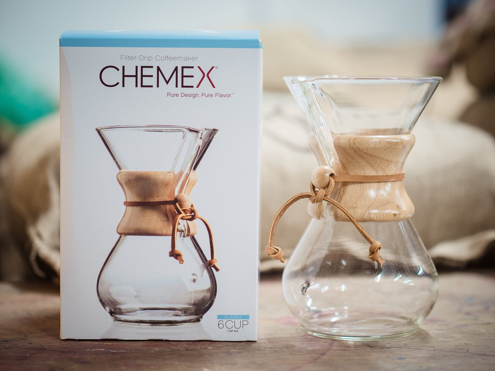 Cafetera Chemex Classic de 6 tazas con collar de madera