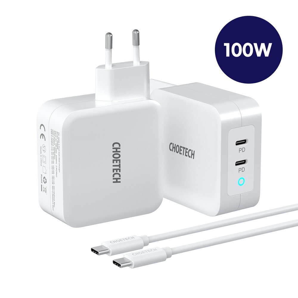 Cargador Choetech PD6008 GaN de 100 W con dos puertos USB-C
