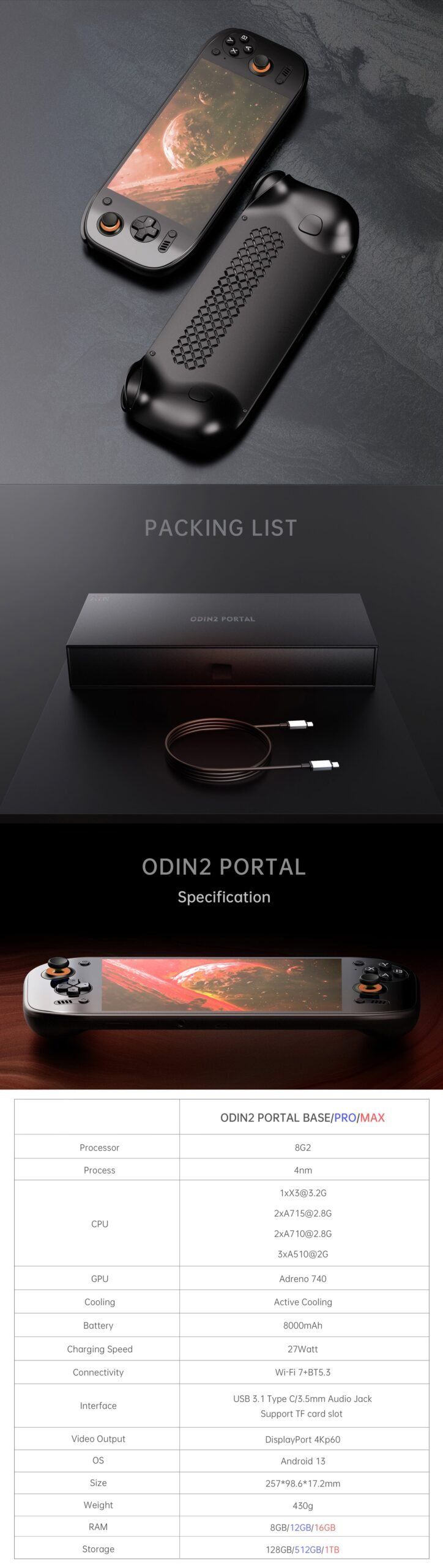 Consola portátil Ayn Odin 2 Portal