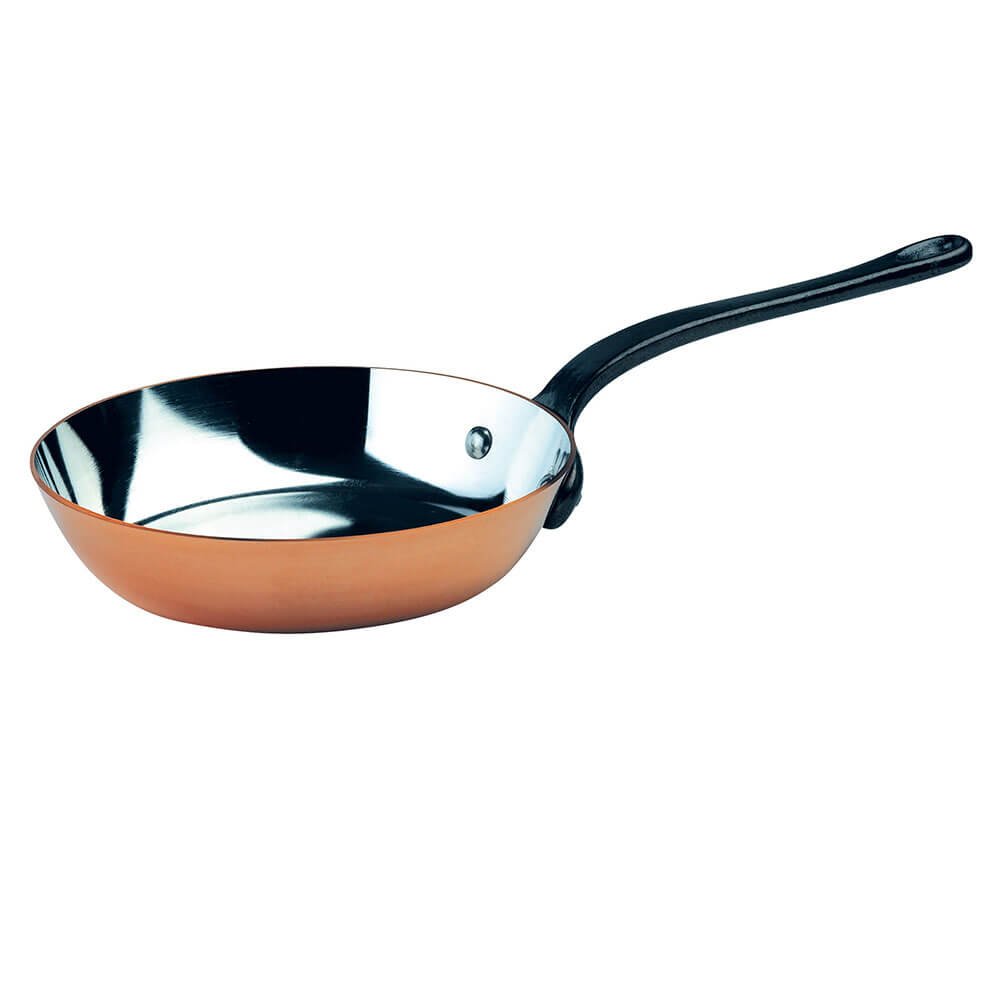 Sartén de cobre estañado Baumalu con mango de hierro fundido