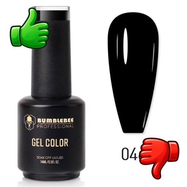 Bumblebee Professional Gel Color 046 negro para manicura en gel