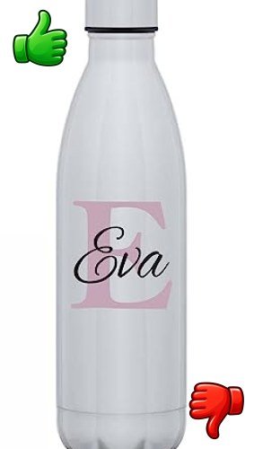 Botella térmica personalizada C&P de acero inoxidable con inicial y nombre