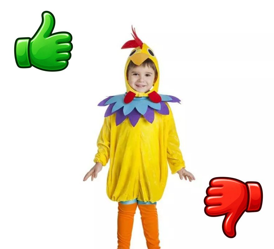 Disfraz infantil de pollo amarillo fabricado por CAR&GUS