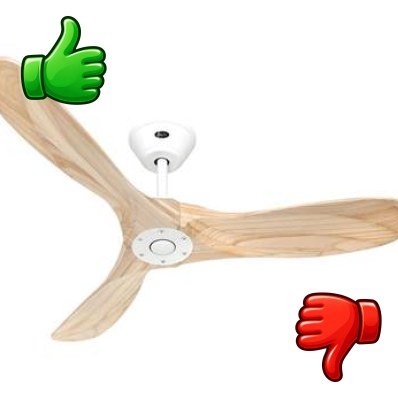 Ventilador de techo CASAFAN Eco Genuino 122 con tres aspas de madera natural