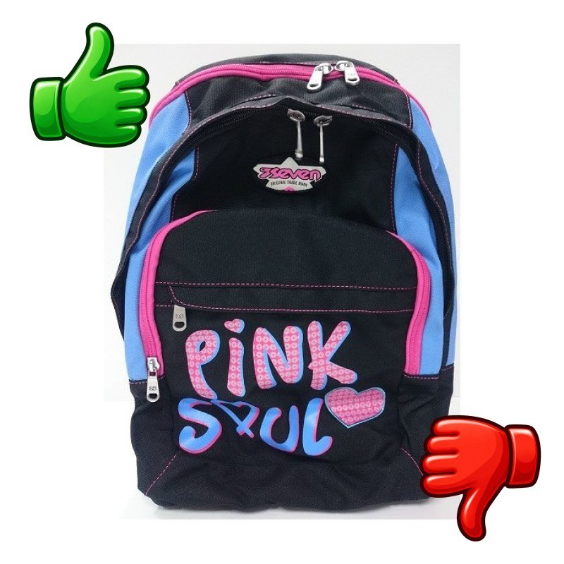 Mochila juvenil Seven distribuida bajo la marca Copywrite con varios compartimentos y correas ajustables