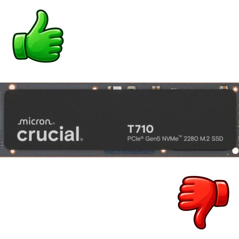 SSD Crucial T710 PCIe Gen5 NVMe M.2 de alto rendimiento