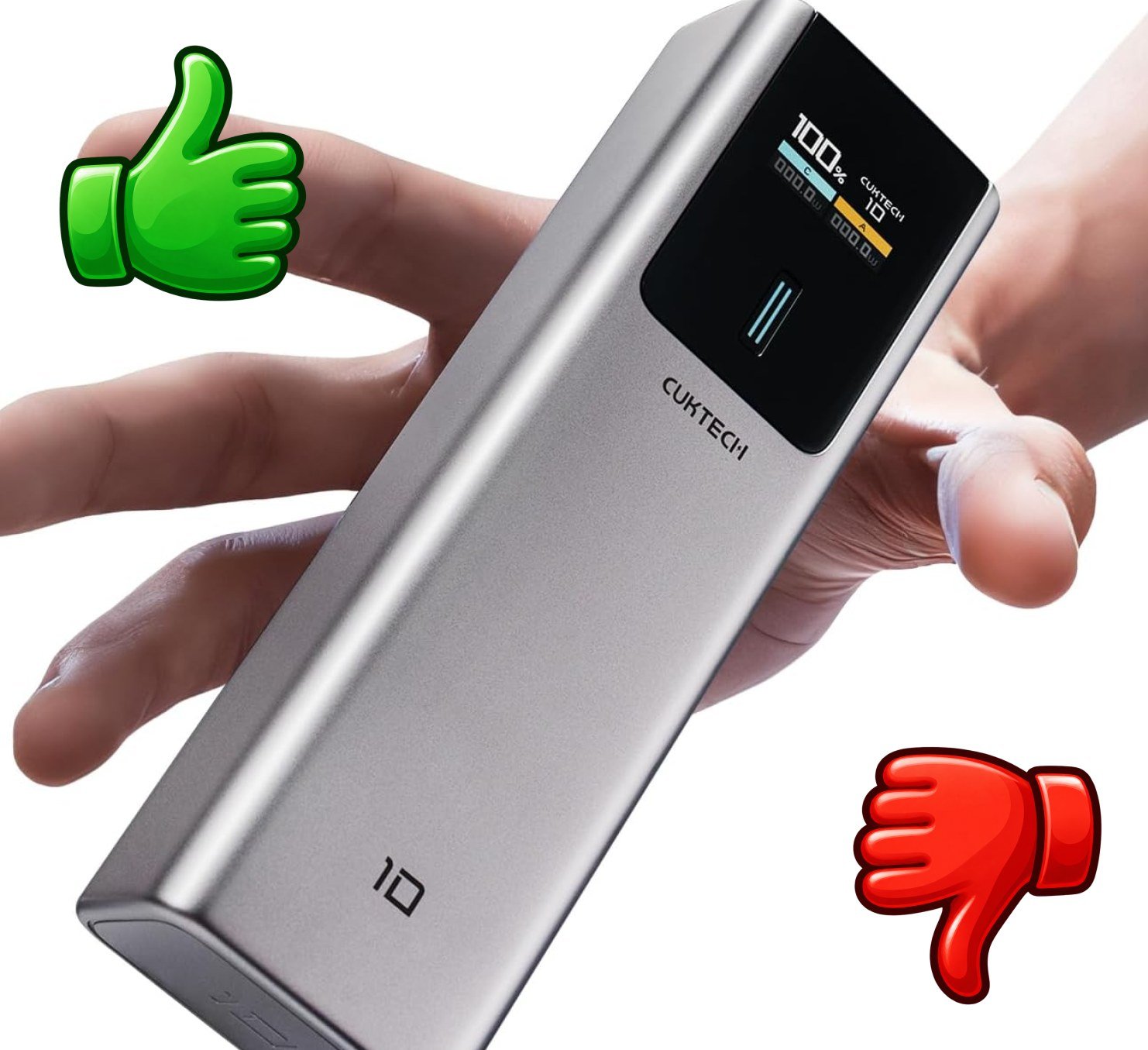 Batería externa CUKTECH 10 de 10000 mAh con carga rápida USB-C y pantalla digital