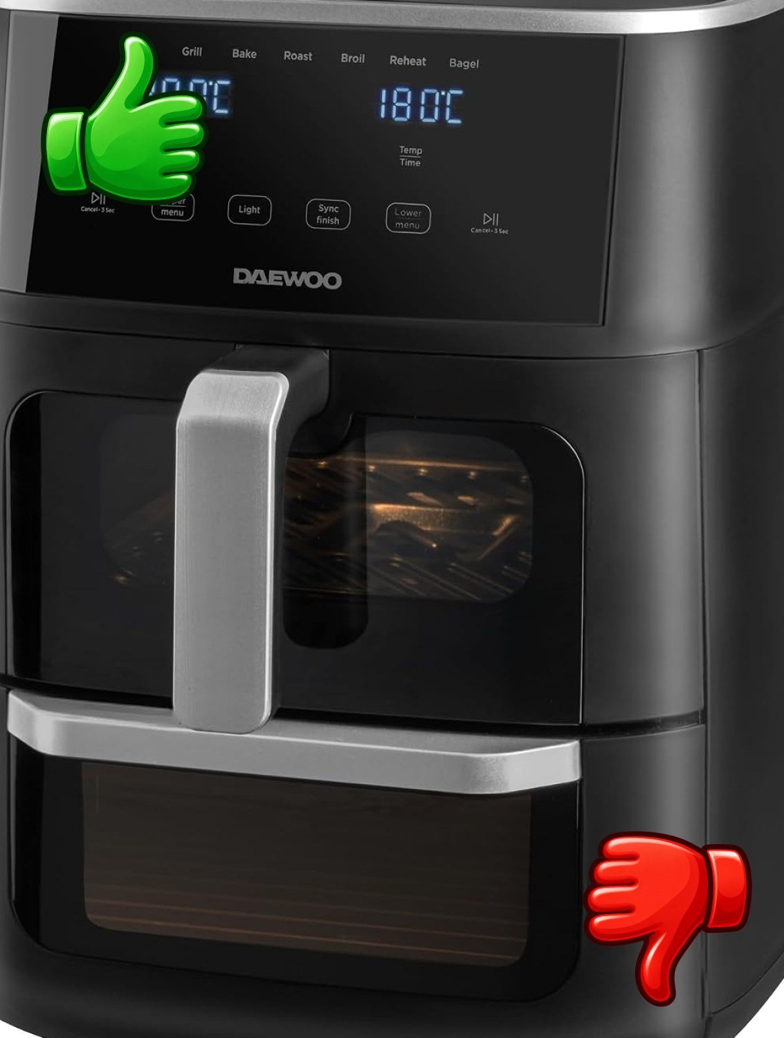 Freidora de aire Daewoo Actuate Dual Air Fryer de 11 litros con doble zona de cocción