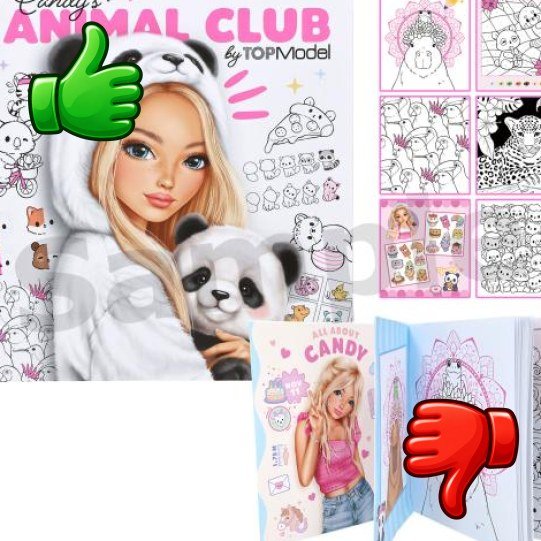 Libro creativo TOPModel Candy's Animal Club de DEPESCHE con dibujos de animales para colorear